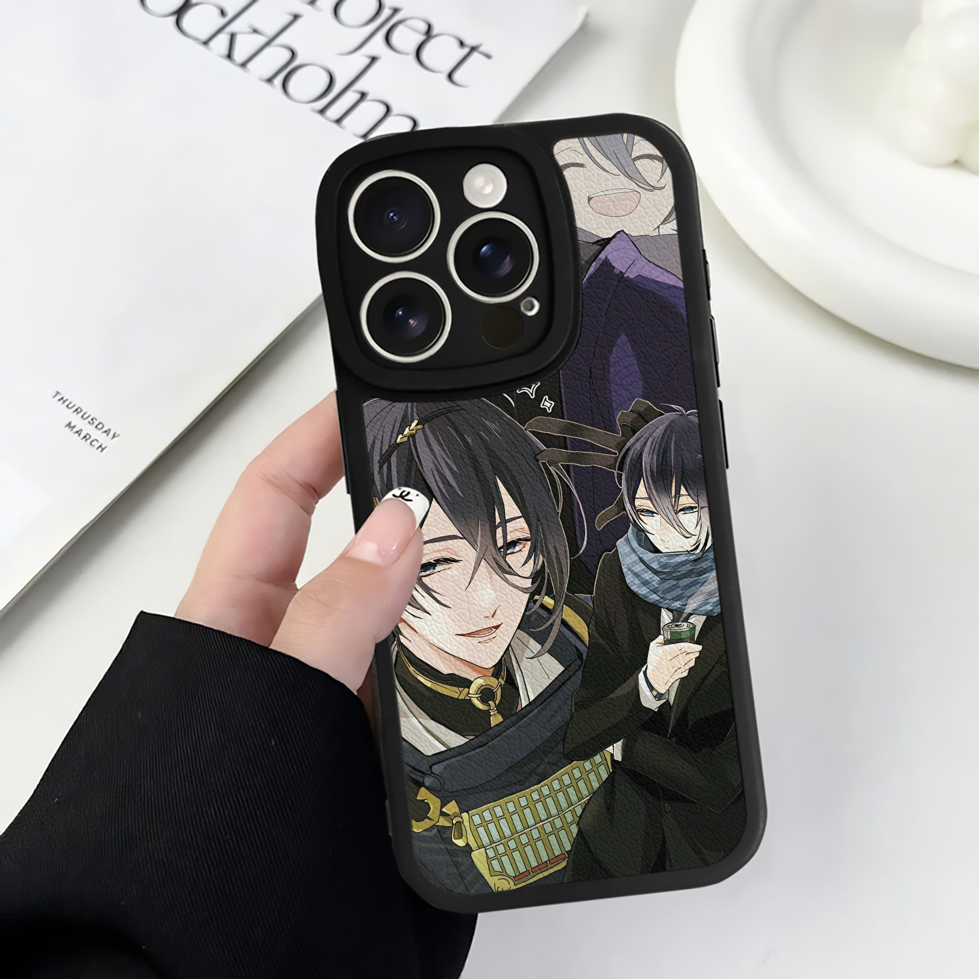 （画像用） 刀剣乱舞 Touken Ranbu 【iPhone 16シリーズ対応】シリコンスマホケース（レザー調） 材質：シリコン